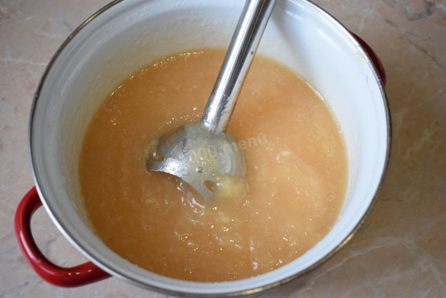 Шаг 6 приготовления Повидло из красных груш с сахаром