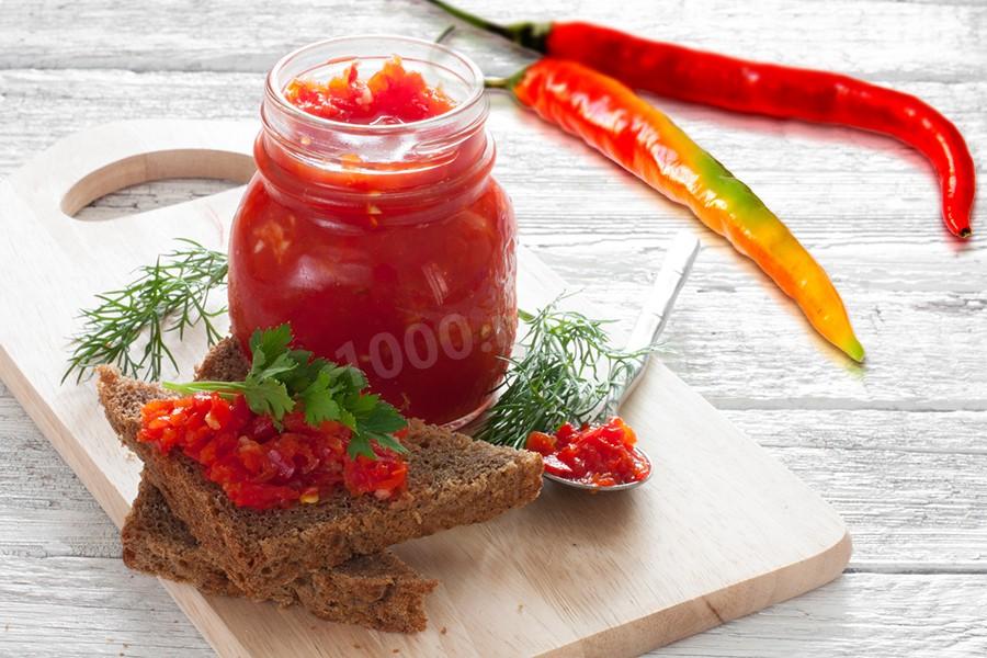 Обложка рецепта Острая аджика пальчики оближешь на зиму