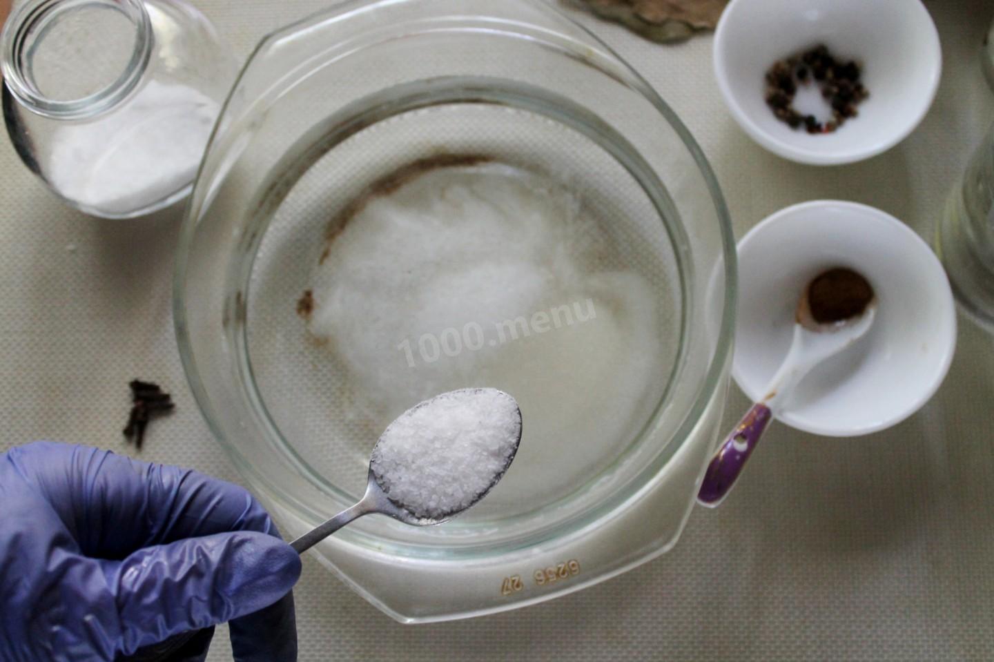 Шаг 3 приготовления Маринад для грибов на литр воды на зиму