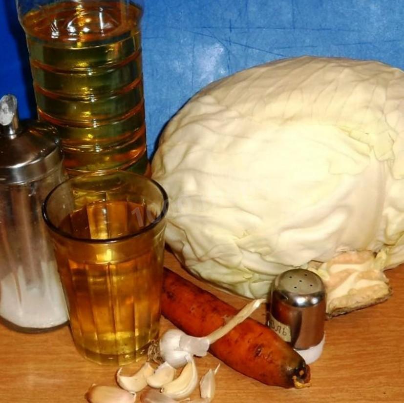 Шаг 1 приготовления Быстрая заливная капуста на зиму