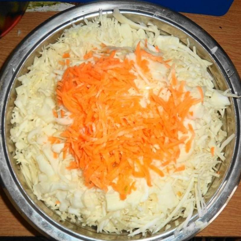 Шаг 2 приготовления Быстрая заливная капуста на зиму