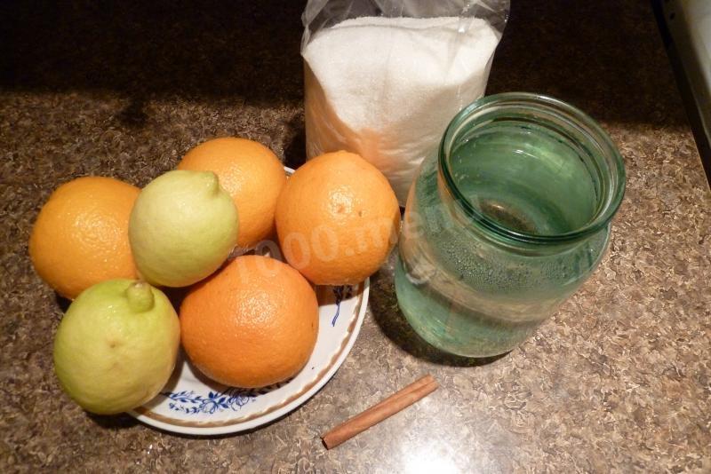 Шаг 1 приготовления Джем из апельсинов и лимонов с корицей