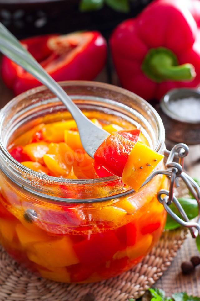 Шаг 7 приготовления Маринованный болгарский перец на зиму