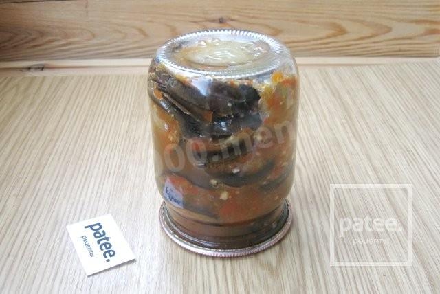 Шаг 14 приготовления Баклажаны с перцем болгарским на зиму