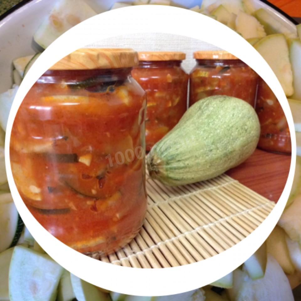 Обложка рецепта Лечо с кабачками и кетчупом на зиму