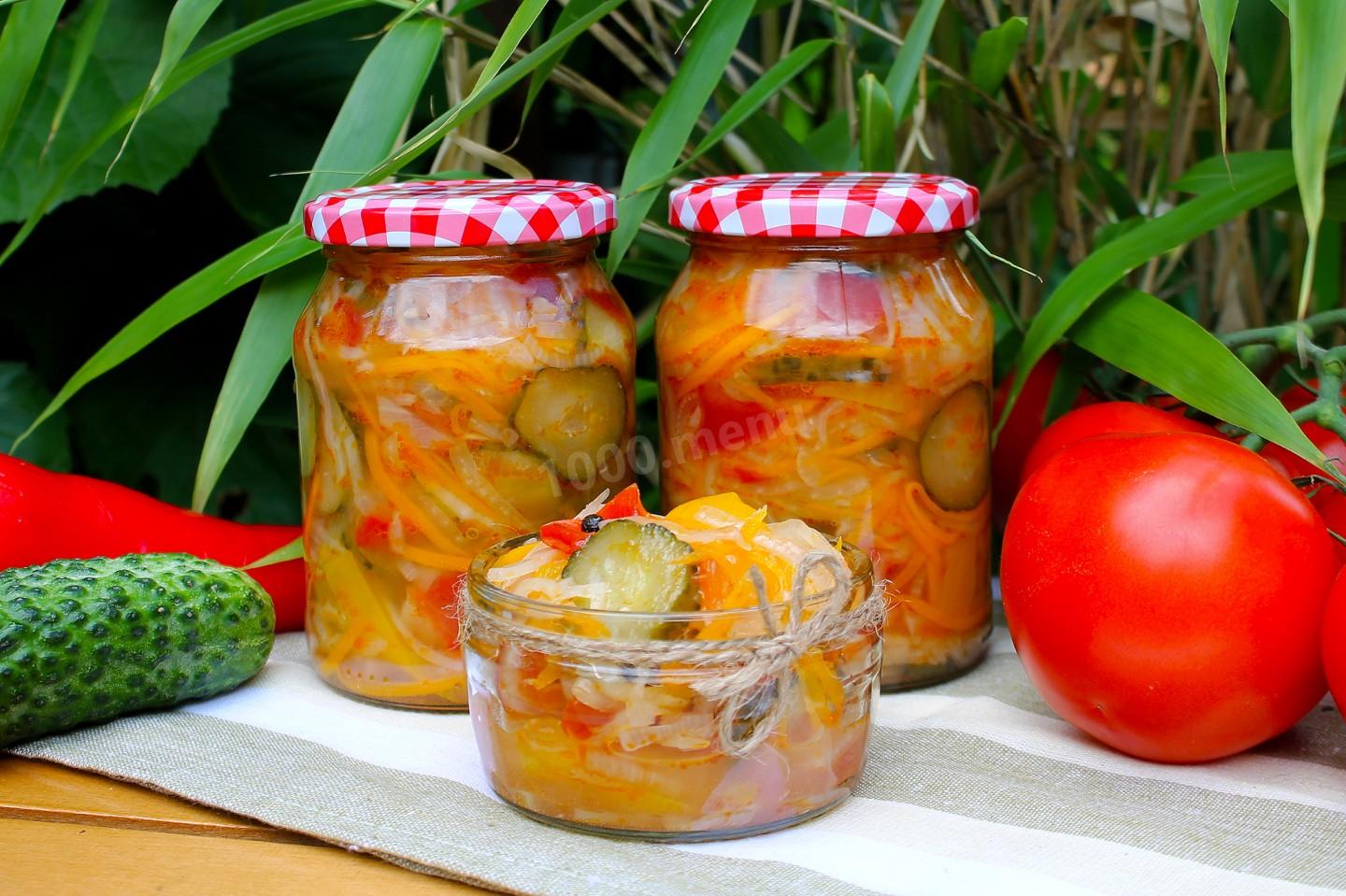 Шаг 16 приготовления Салат Кубанский на зиму с капустой