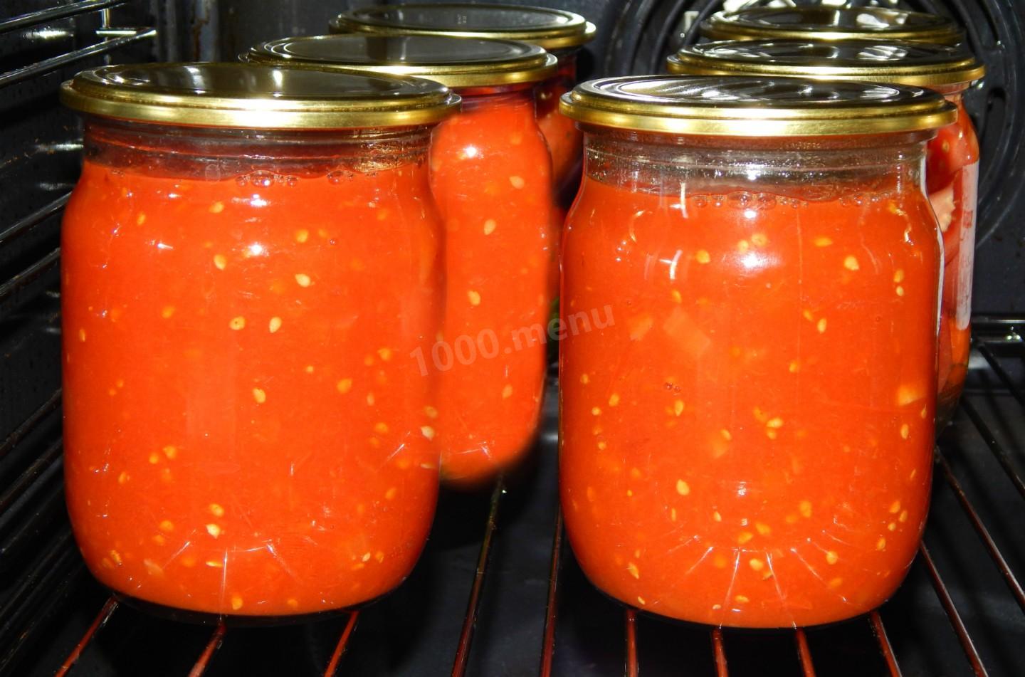 Шаг 6 приготовления Томатный сок через мясорубку на зиму