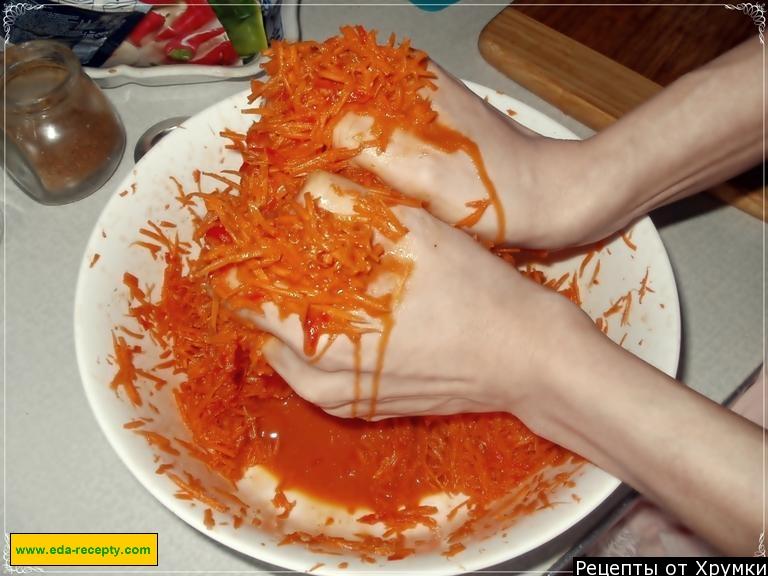 Шаг 5 приготовления Пикантная морковь по-корейски