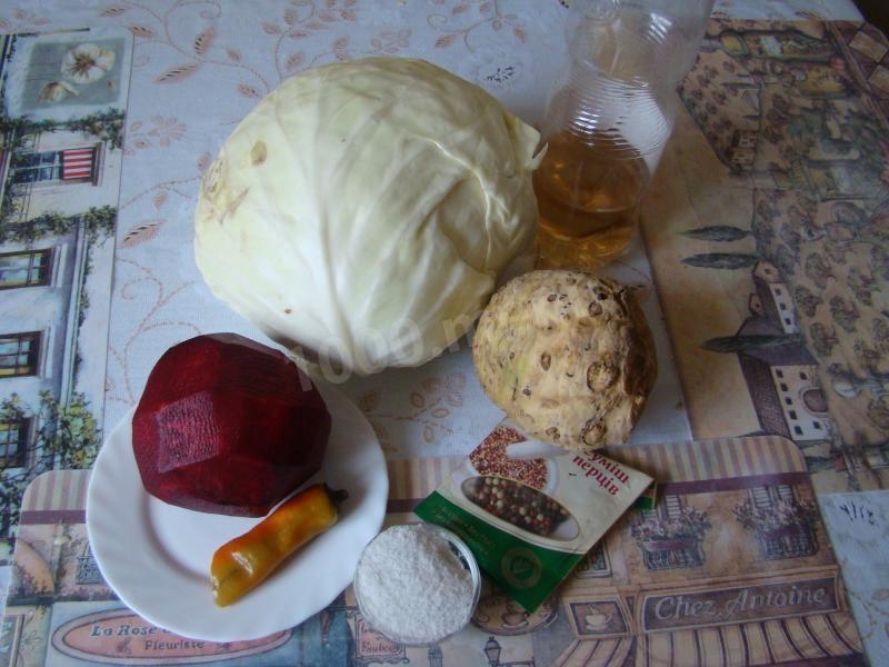 Шаг 1 приготовления Капуста острая со свеклой