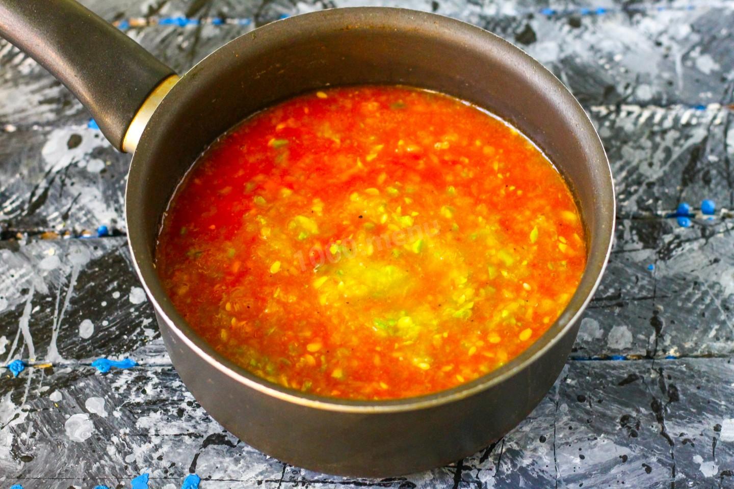 Шаг 3 приготовления Аджика из кабачков пальчики оближешь