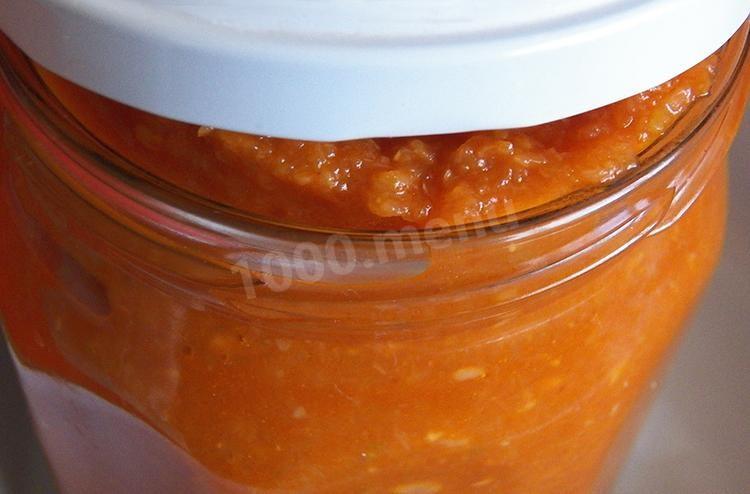 Шаг 16 приготовления Аджика из кабачков с томатной пастой на зиму