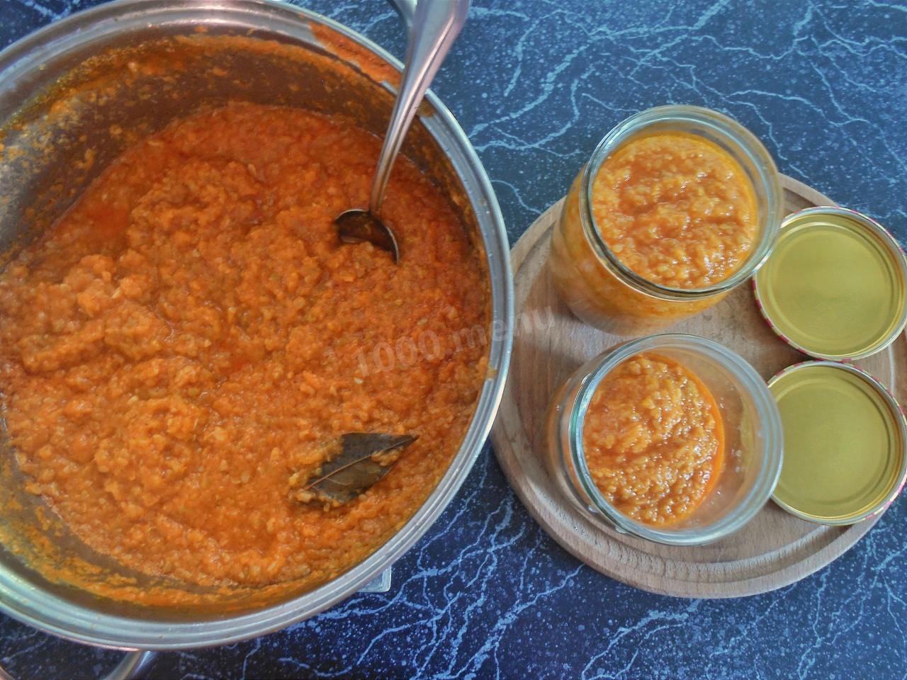 Шаг 9 приготовления Кабачковая икра с майонезом через мясорубку