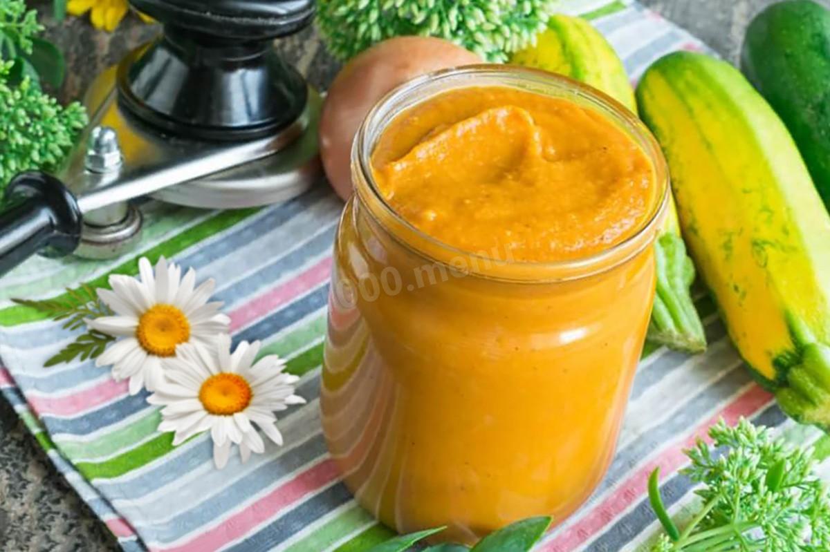 Обложка рецепта Кабачковая икра с майонезом через мясорубку