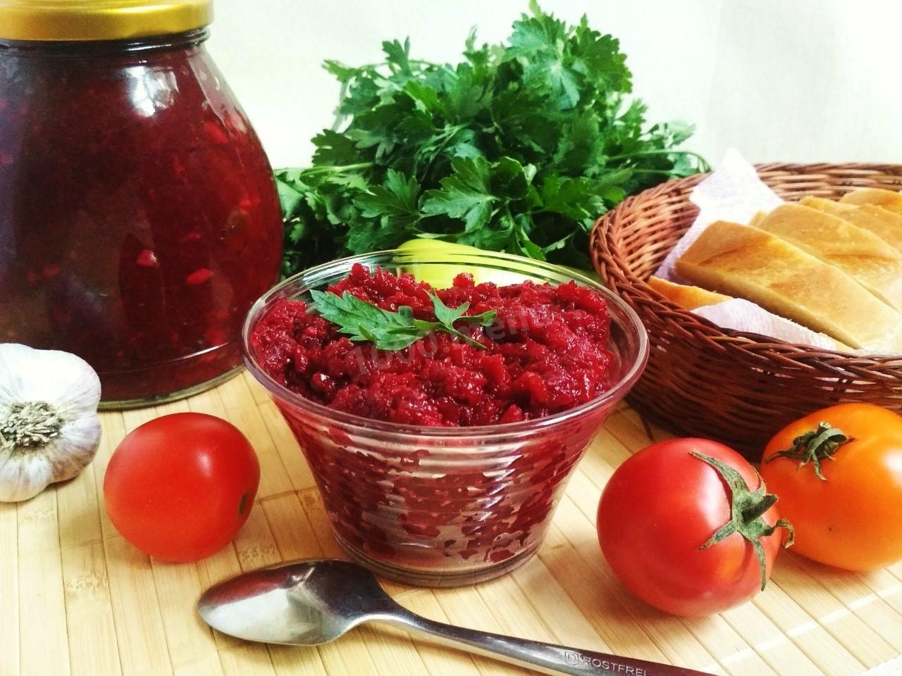 Шаг 14 приготовления Аджика из свеклы на зиму